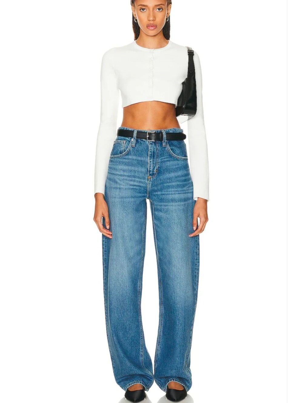 Frame Extra Long Barrel High Rise Medium Wash Jean Sz 30 Inseam 34.25"
